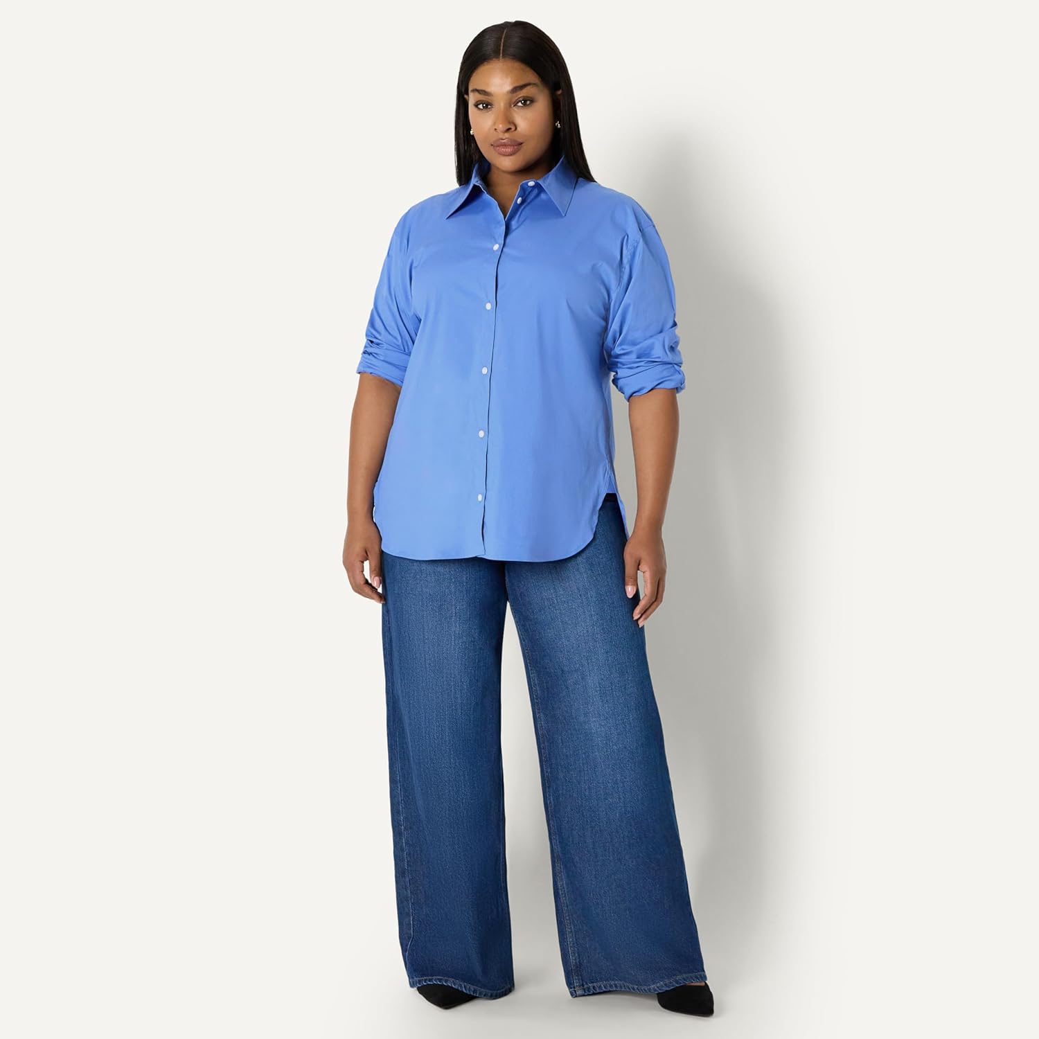 Thumbnail 6 de Amazon Essentials Women's Oversized-Fit Stretch Poplin Button-Down Dress Shirt