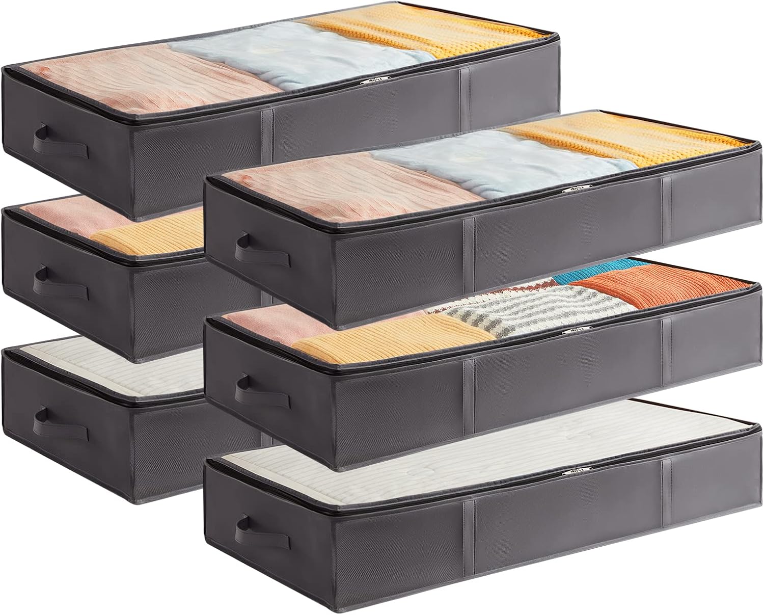 Detalle de Lifewit 22142 Under-Bed Storage Bags, 6 x 75L, Grey