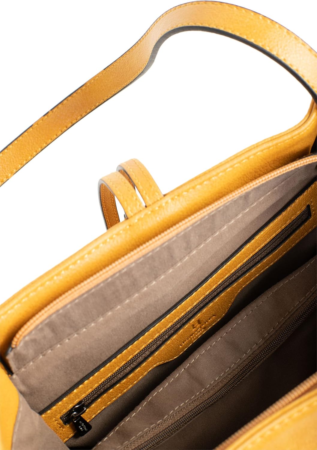 Thumbnail 4 de Hexagona sac porté épaule 2 anses compatible téléphone portable, collection Gracieuse – moutarde (femme)