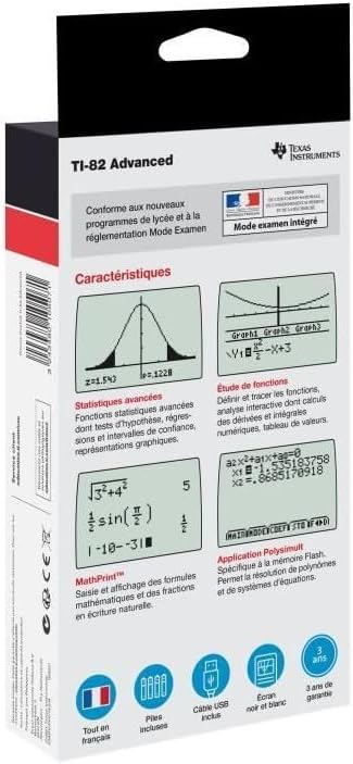 Thumbnail 1 de Texas Instruments TI‑82 Advanced Calculatrice Graphique avec mode examen