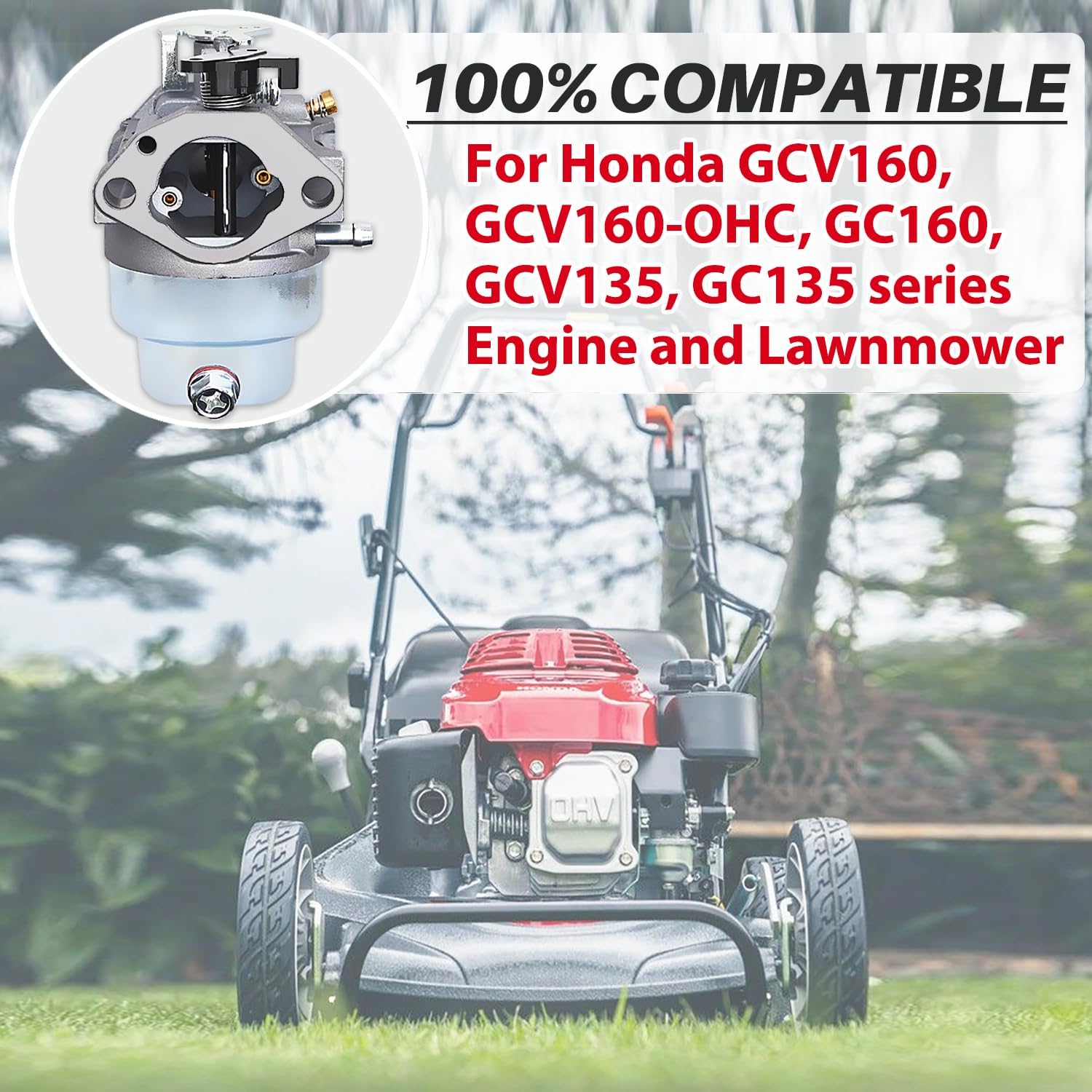 Detalle 2 de Vergaser-Set für Honda GCV160-OHC, GCV160 GC160 und GCV135 – JRISBO 9-in-1 ErsatzteilKit