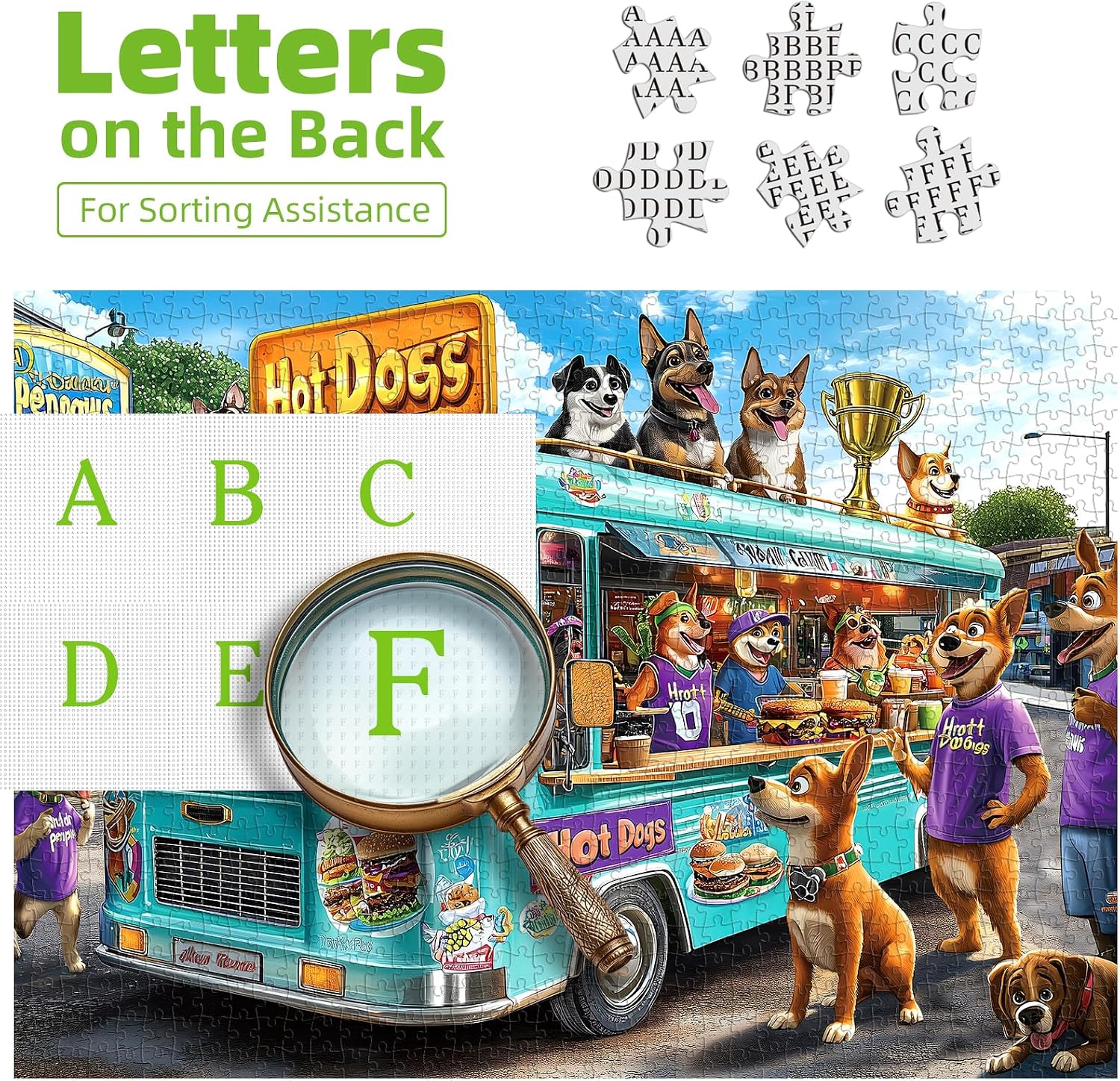Detalle de Blueforest 1000-piece Cartoon Dogs Puzzle 🧩