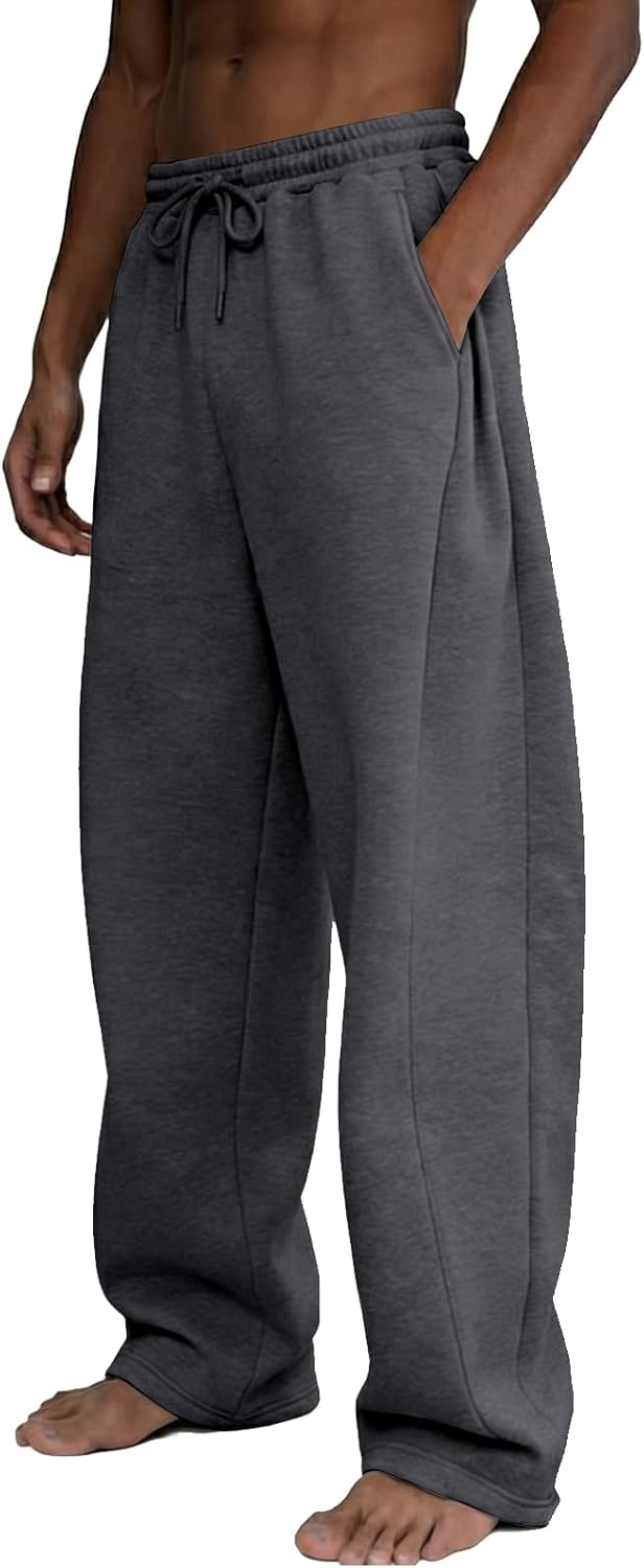 Detalle de Wide-Leg Fleece Sweatpants, 65% Polyester