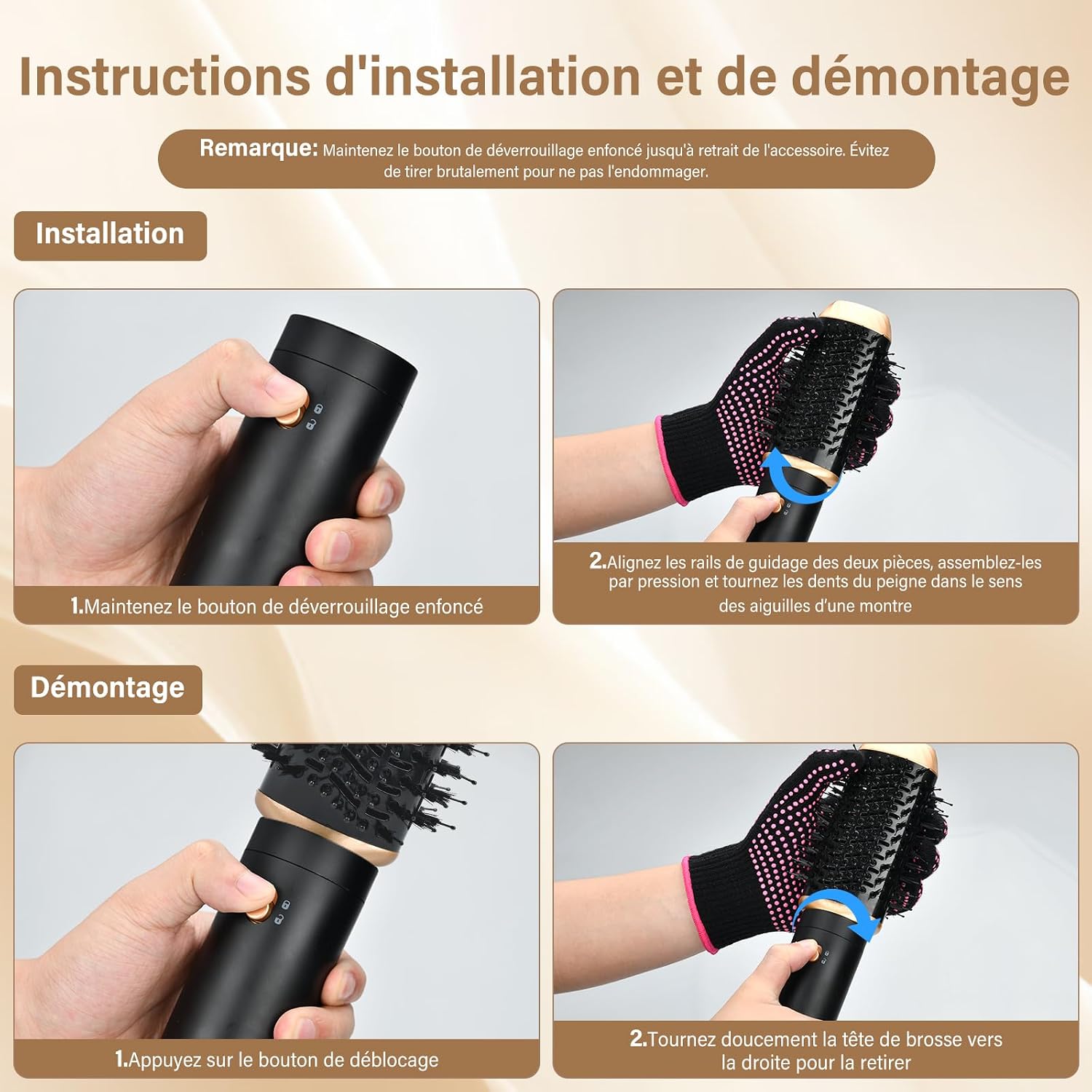 Detalle 2 de OHFAMO Air Styler 6-in-1: föhn, krullen, volume en gladde styling