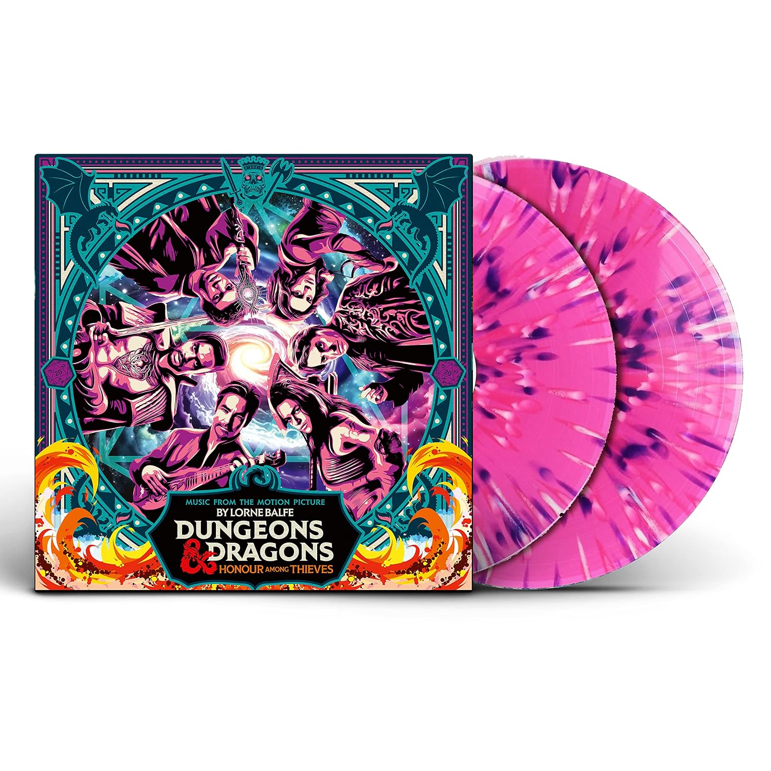 Detalle de Dungeons & Dragons: Honor Among Thieves Soundtrack Vinyl, Pink Splatter