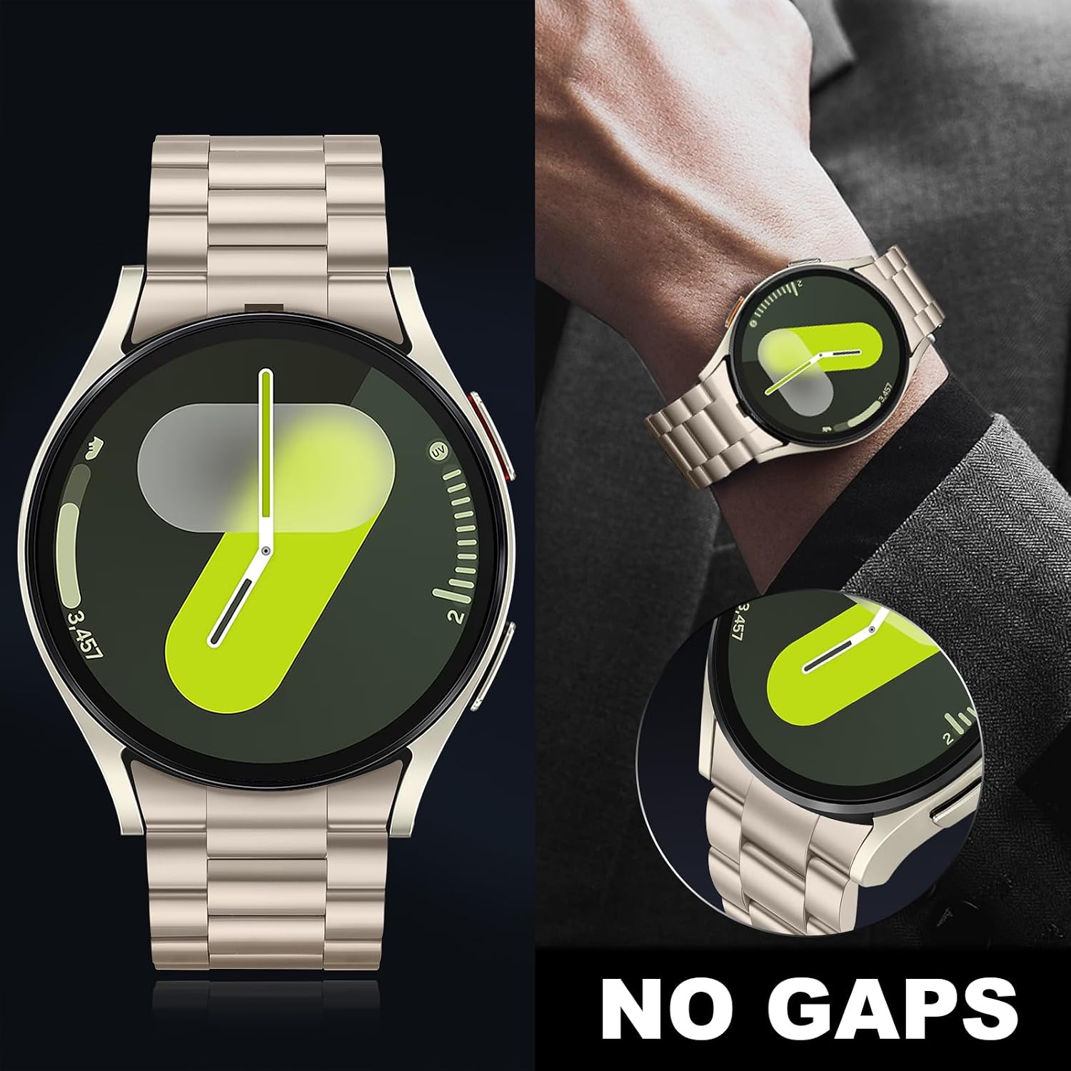 Thumbnail 1 de Suphart Stainless Steel Metal Band Strap for Samsung Galaxy Watch (Starlight) — No-Gap Connector