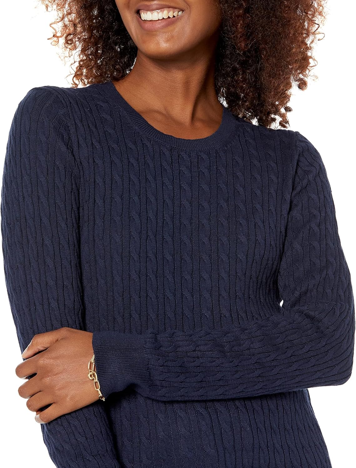 Thumbnail 2 de Amazon Essentials Damen Leichter Langarm-Pullover mit Rundhalsausschnitt und Zopfmuster – Übergröße
