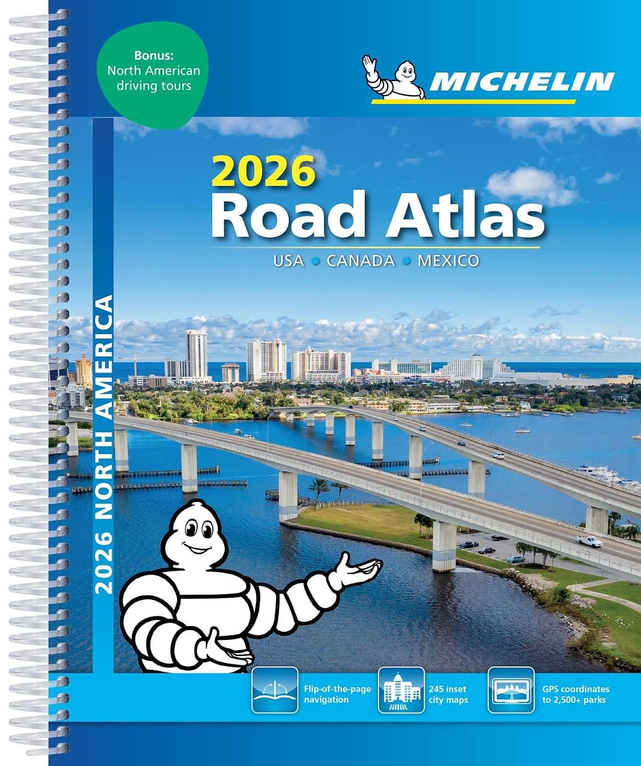 Detalle de Michelin 2026 Road Atlas – vägatlas för USA, Kanada och Mexiko, A4-spiral