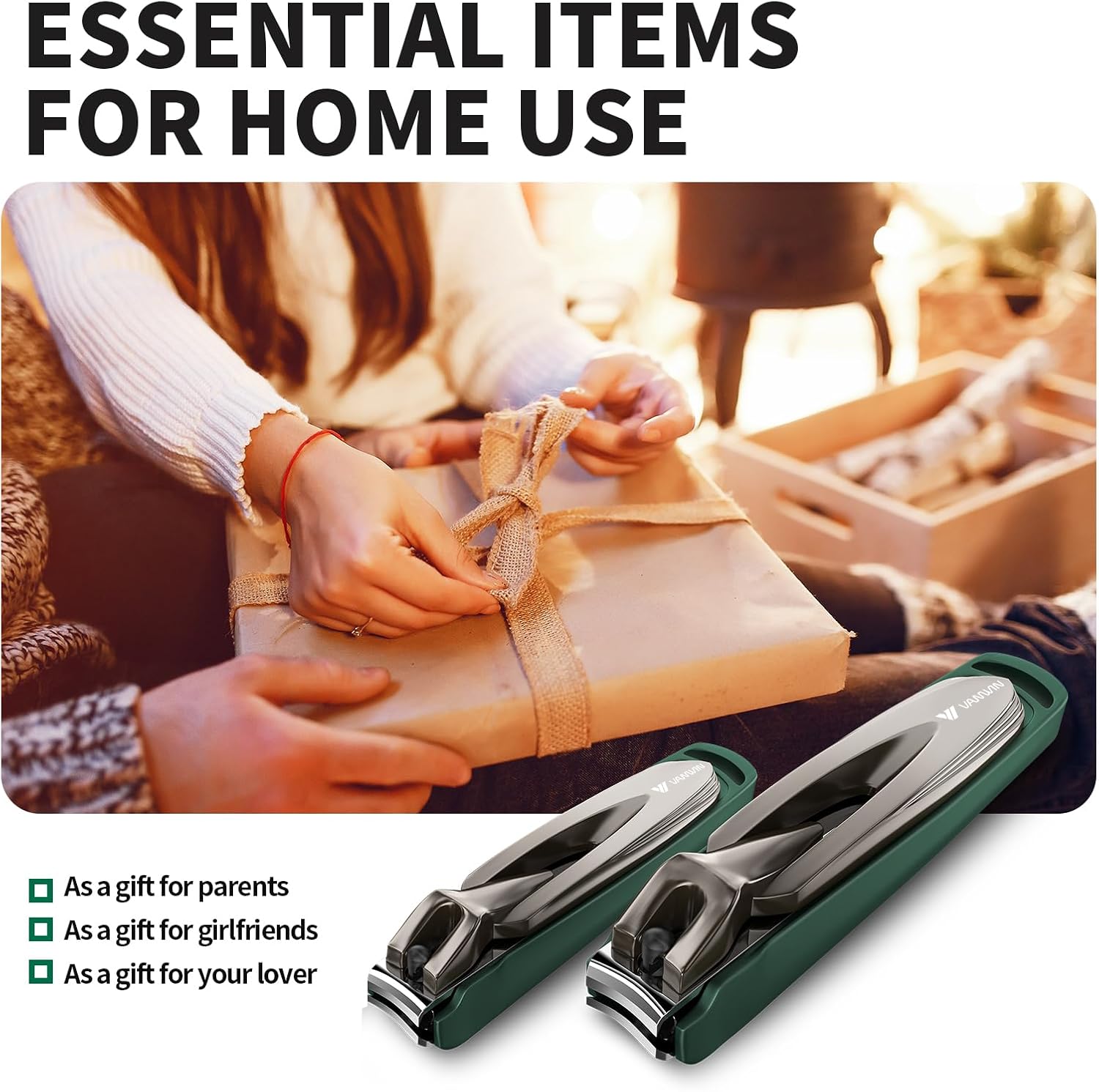 Thumbnail 6 de VANWIN Nail Clippers for Men with Catcher (2-Pack Large & Small) – anti-splash self-collecting trimmer set for fingernails & toenails
