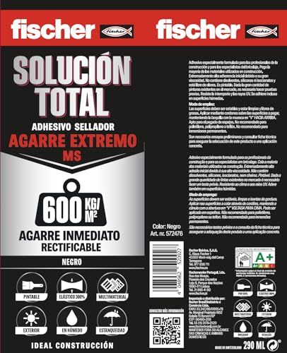 Detalle de fischer Solución Total Agarre Extremo 290 ml – adhesivo MS polímero