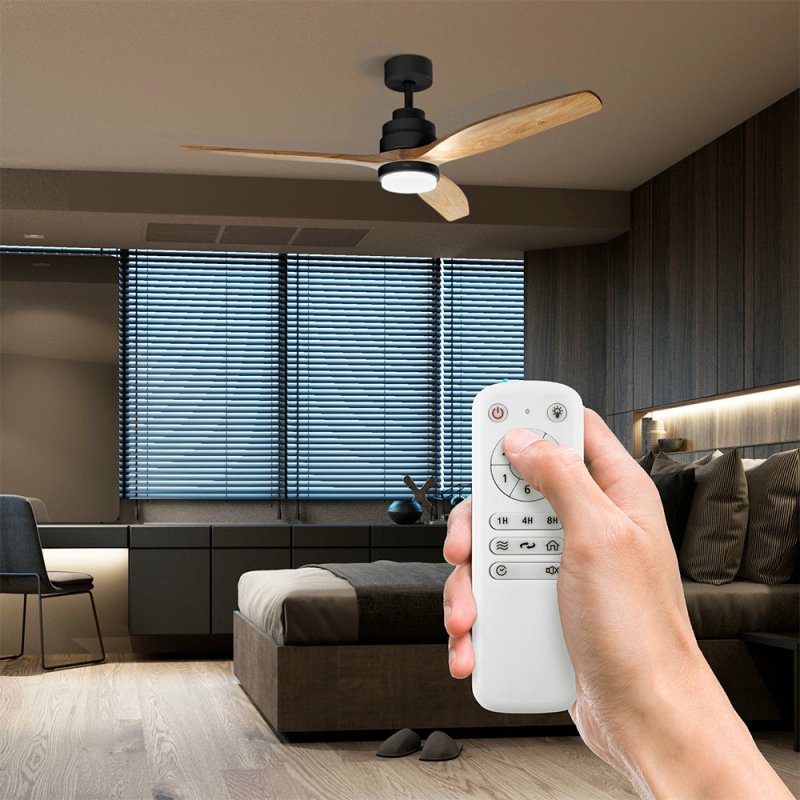 Thumbnail 3 de Ufesa Nepal ventilador de techo con luz y mando a distancia (132 cm, negro y madera)