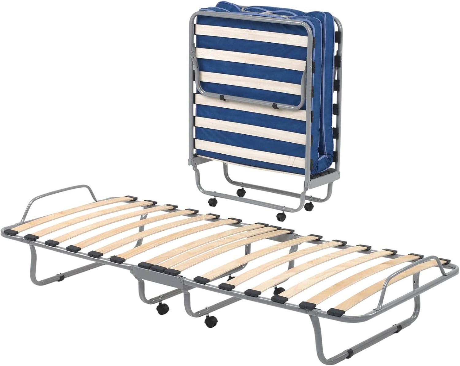 Detalle 1 de Talamo Italia-Letto Priscilla: Brandina singola ortopedica pieghevole, 100% Made in Italy, con materasso 80x190