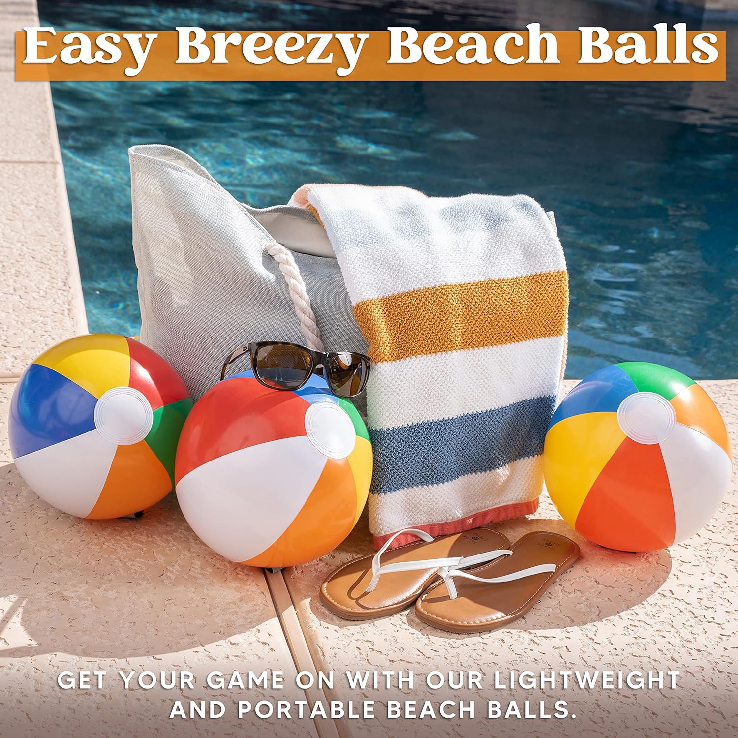 Detalle de JOYIN 12-Pack Rainbow Beach Balls — 12-Inch Inflatable Party Toys