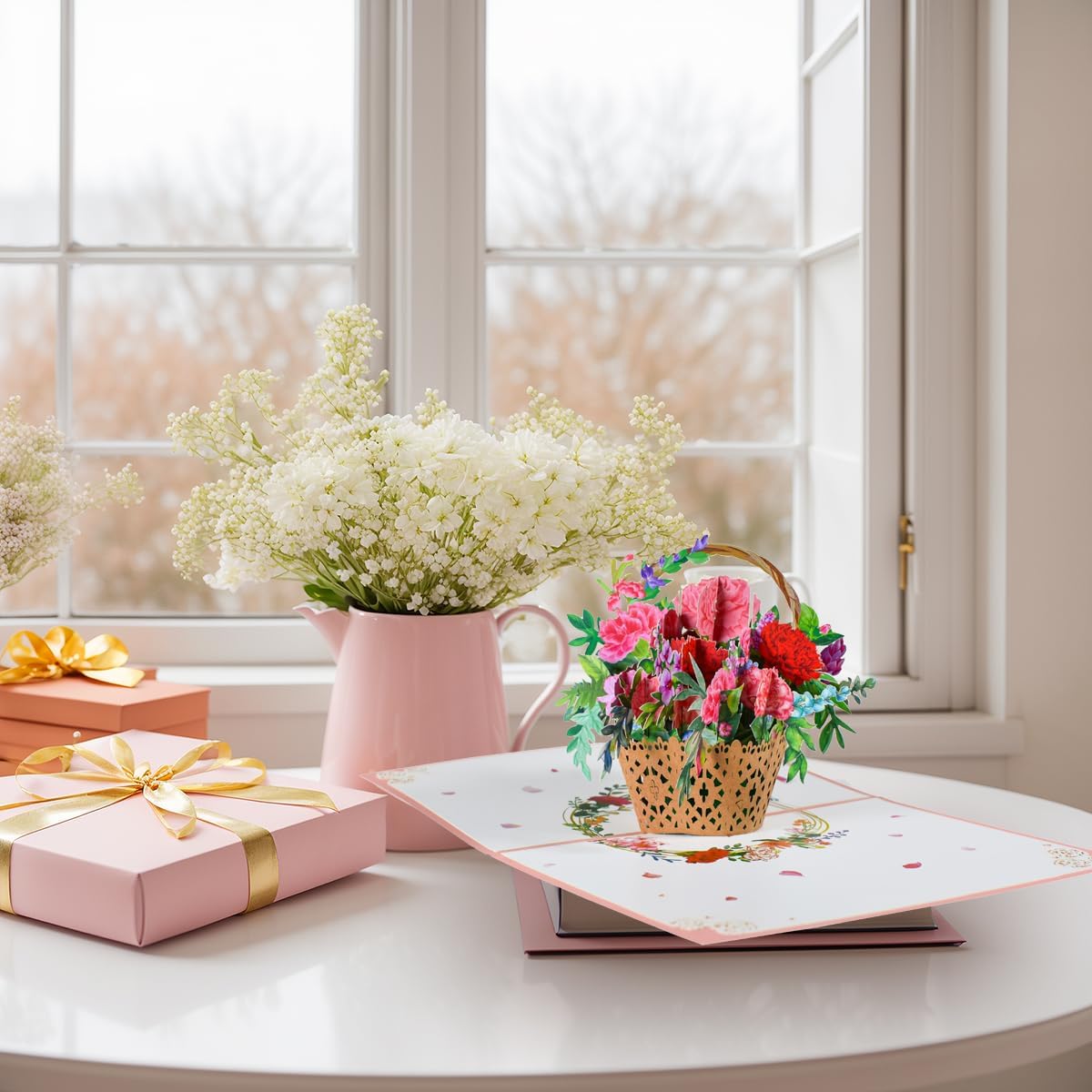 Detalle de CNLITIHEKA Flower Basket Pop-Up Greeting Card with 3D Design