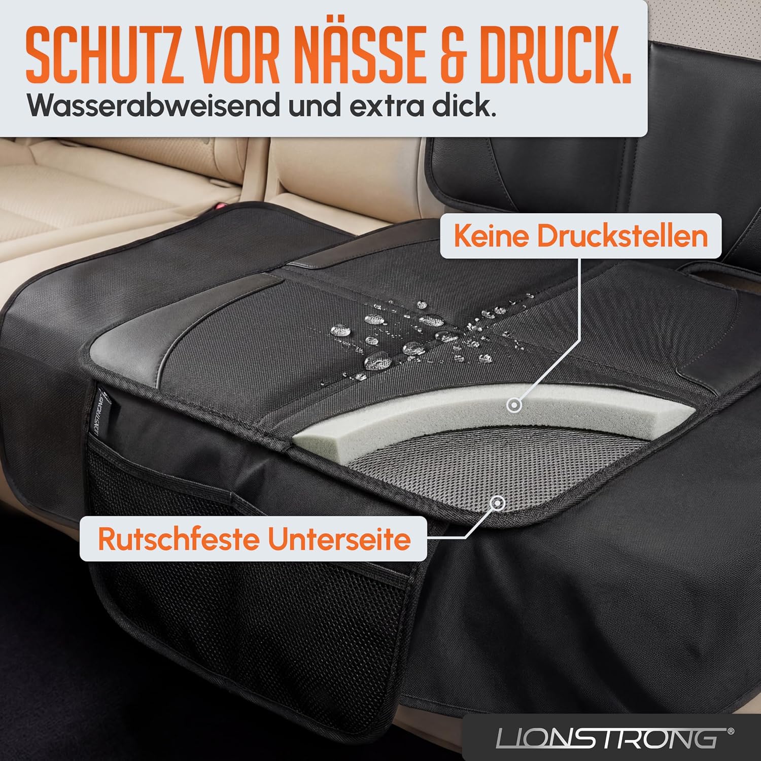 Thumbnail 3 de LIONSTRONG Kindersitzunterlage XL Schutz, Schwarz