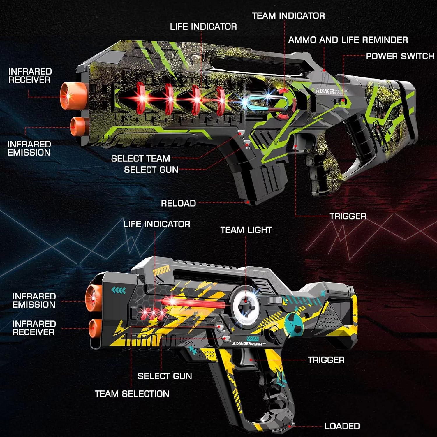 Detalle de Winyea Tag Laser Tag: 4-Set Lazer Tag with Gun and Vest for Fun Outdoor Battles