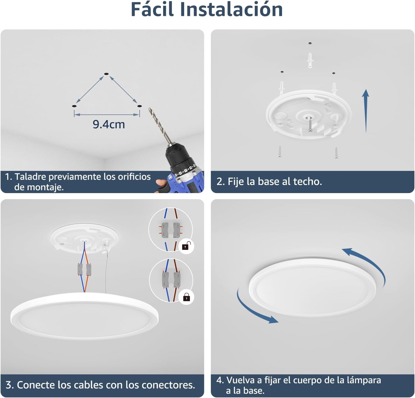 Detalle 2 de Lepro Lámpara LED Techo Cocina 24W 2400 lm