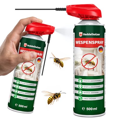 Detalle de Veddelholzer 500 ml Wespenspray extra stark – Effektive Wespenabwehr, Innen und Außen