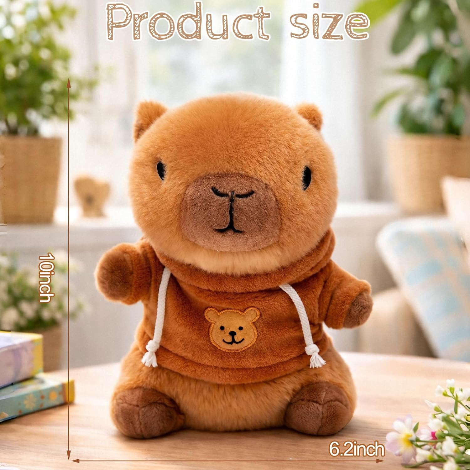 Thumbnail 5 de TITQWOP 10.2" Brown Capybara Plush Toy Set with 9 Clothes and Accessories