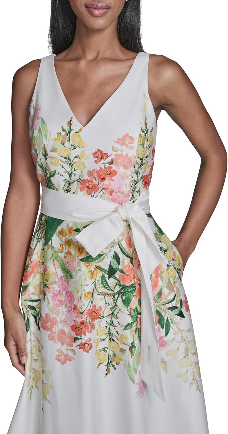 Detalle de Karl Lagerfeld Women's Cotton Sateen Midi Dress