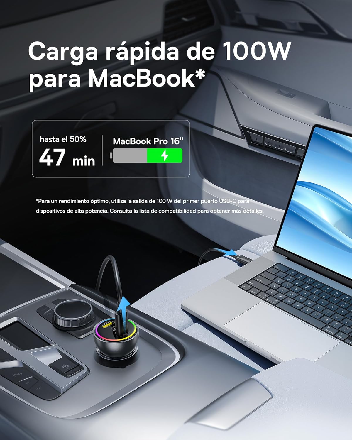 Thumbnail 2 de Baseus 152.5W Cargador Coche 3 Puertos