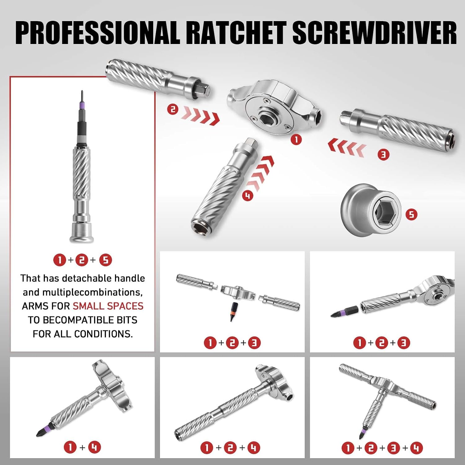 Detalle de VMAN RS66 VMAN-66IN1 Ratcheting Screwdriver Set with S2 Steel Bits