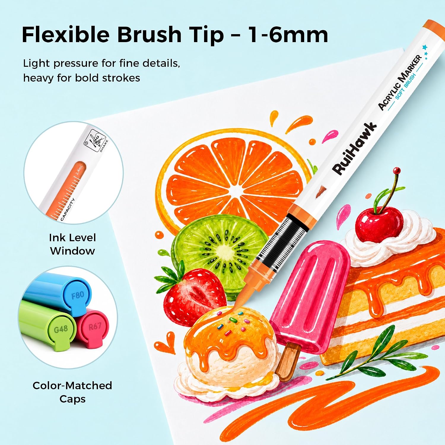 Thumbnail 1 de RuiHawk Acrylic Paint Markers, 36 Colors