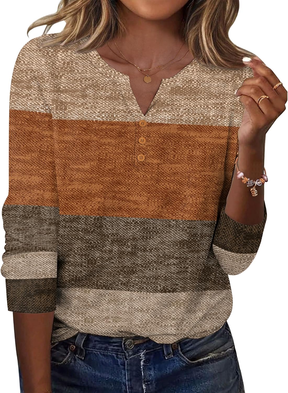 Detalle de Zeagoo Long-Sleeve V-Neck Blouse for Women, Casual and Workwear