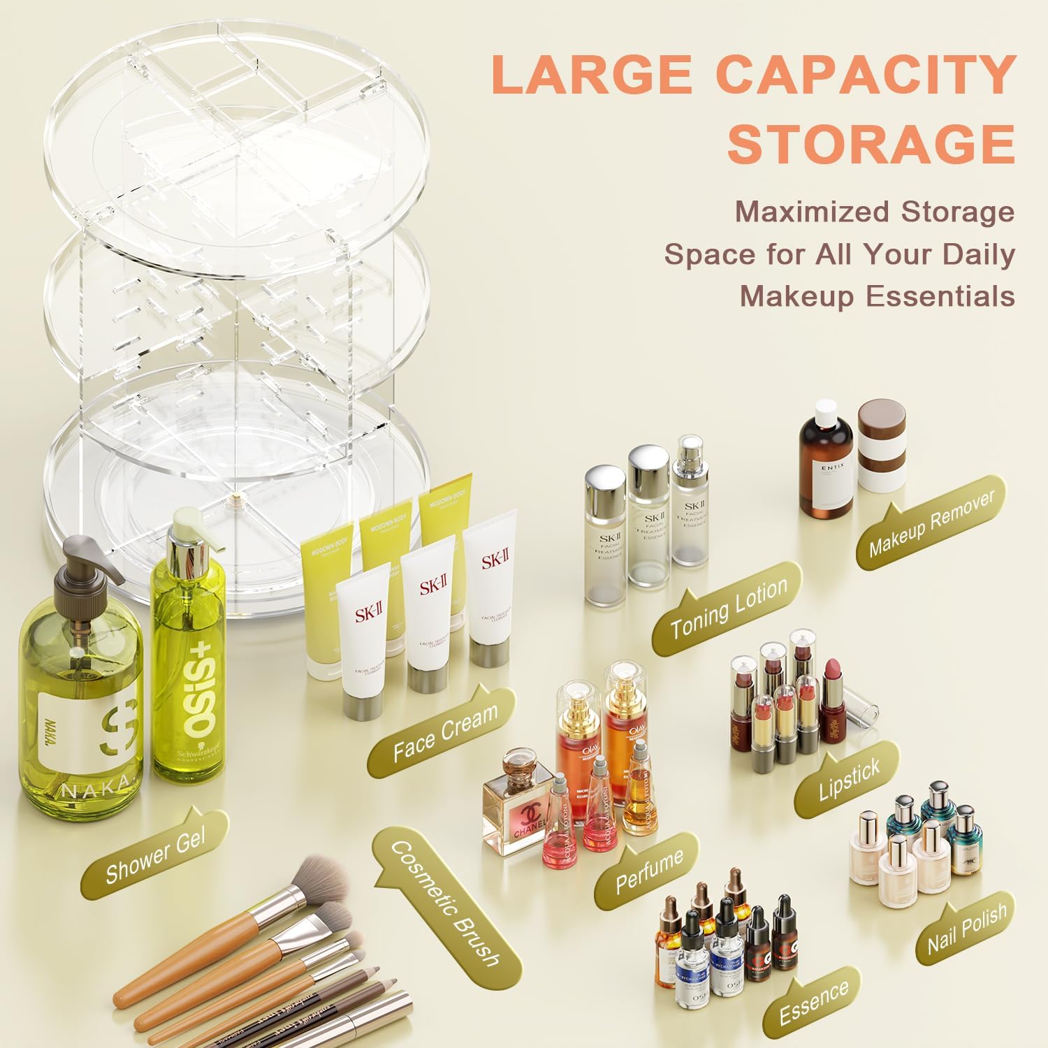 Detalle 1 de Auxmir Make Up Organizer 360° Drehung