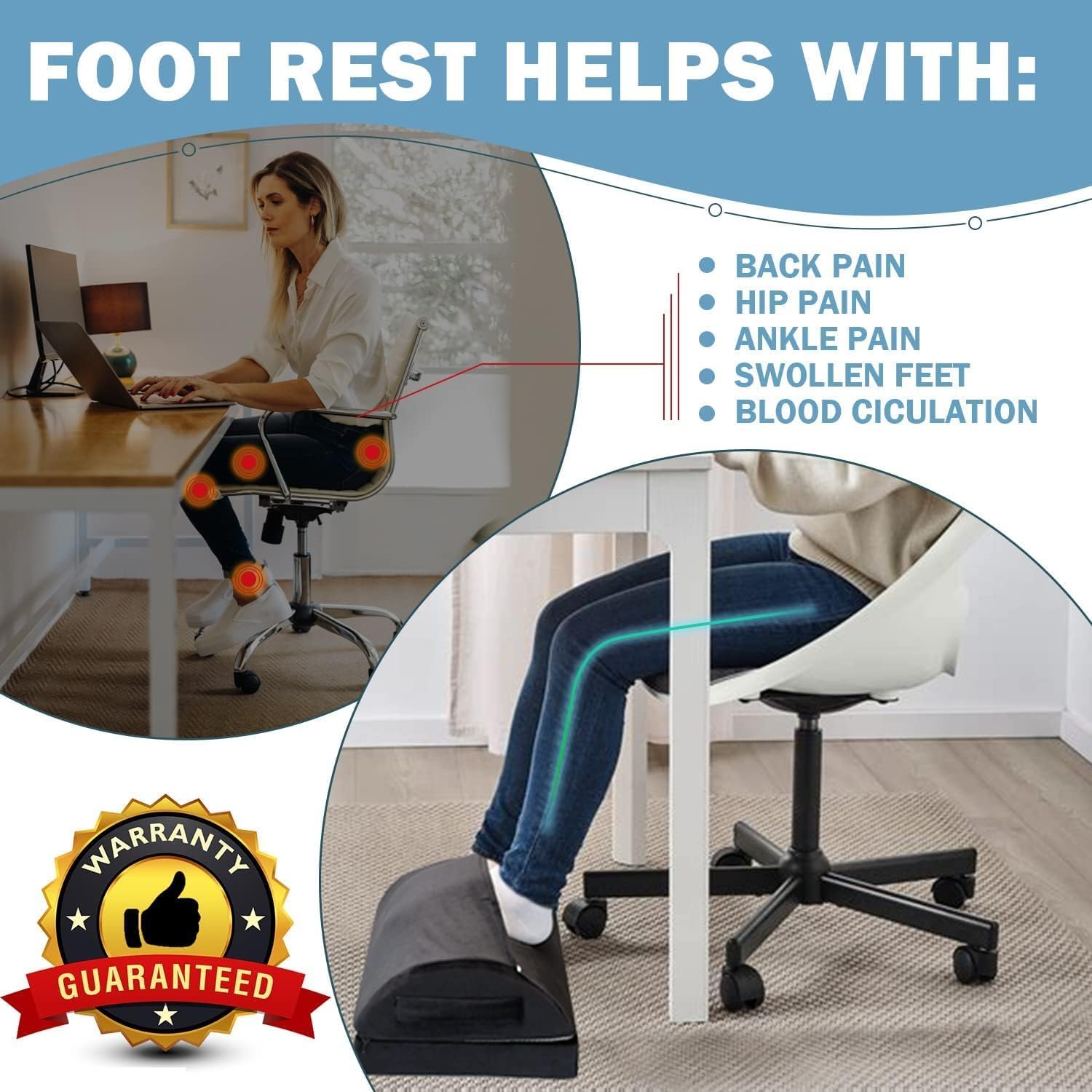 Thumbnail 4 de Adjustable Ergonomic Foot Rest for Under Desk