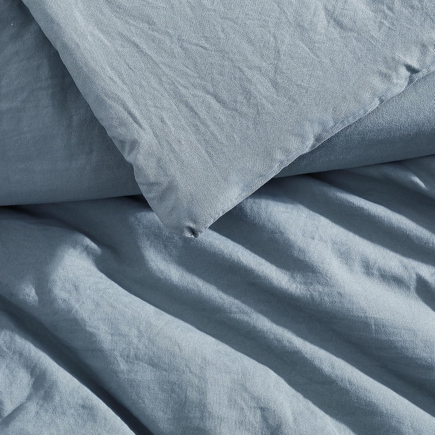 Thumbnail 6 de Monbix Prewashed Comforter Set, Twin XL 5-Piece Bedding in Dusty Blue
