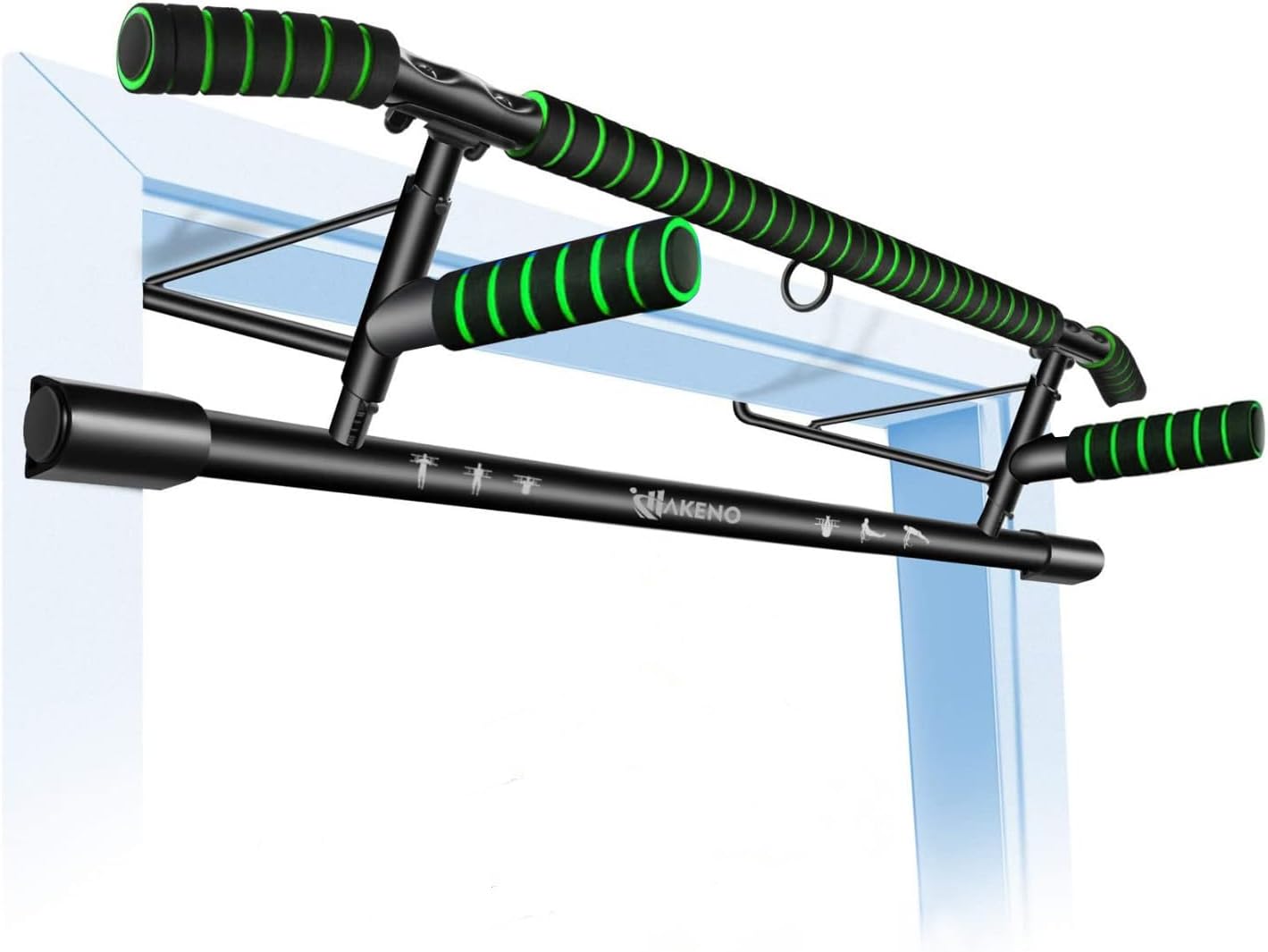 Thumbnail 6 de HAKENO Pull Up Bar Door Frame Fitness Chin-Up Bar with Suspension Straps – 200kg capacity, no drilling