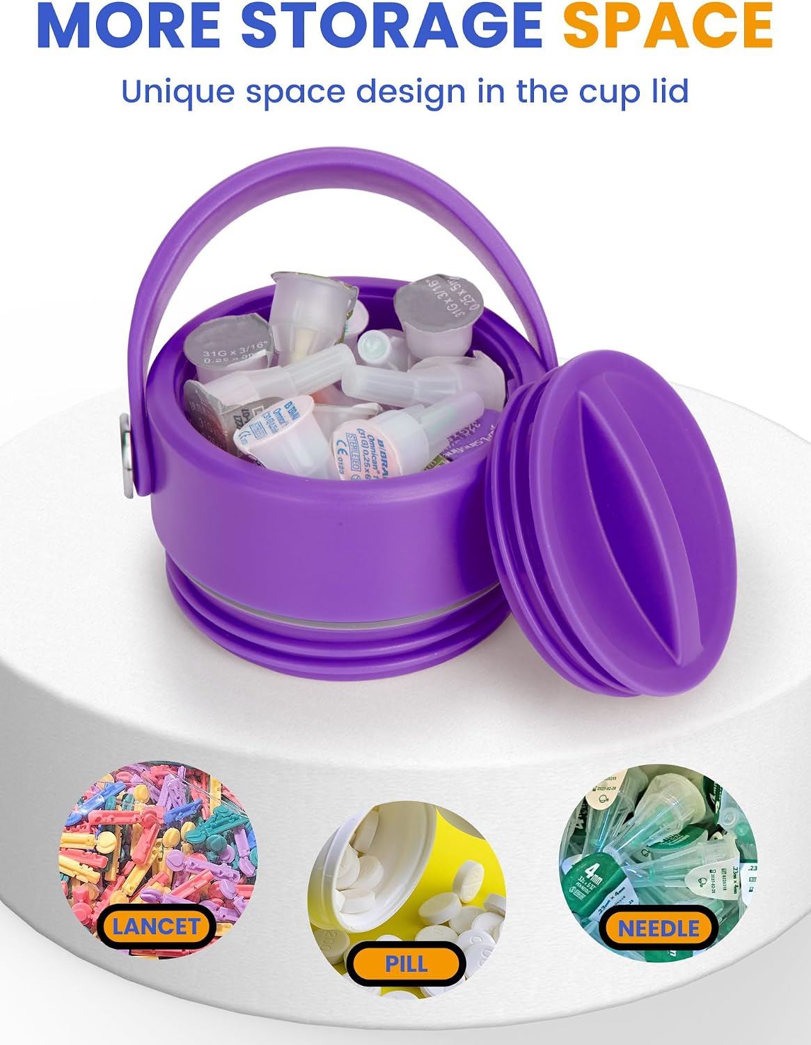 Detalle 2 de SUNMON Insulin Cooler Travel Case, TSA-Approved, Purple, Holds 1–5 Pens