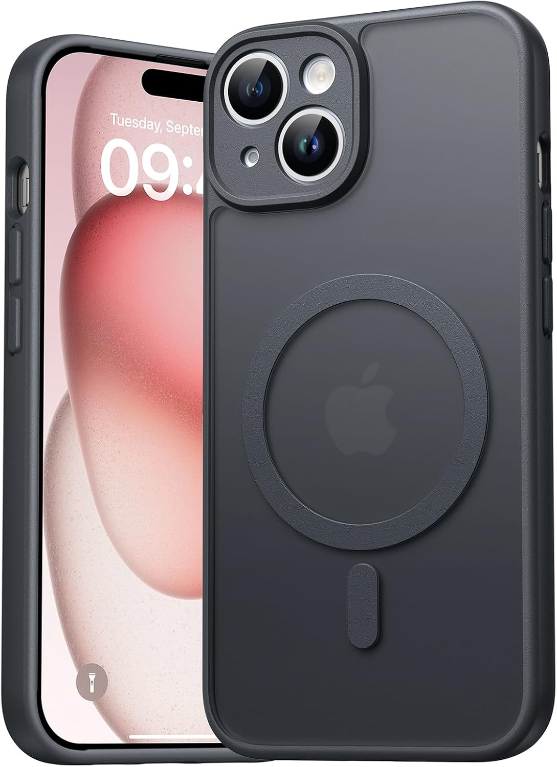 Detalle de EASDNB Hülle für iPhone 15 mit MagSafe und Kameraschutz – magnetische Handyhülle in Schwarz