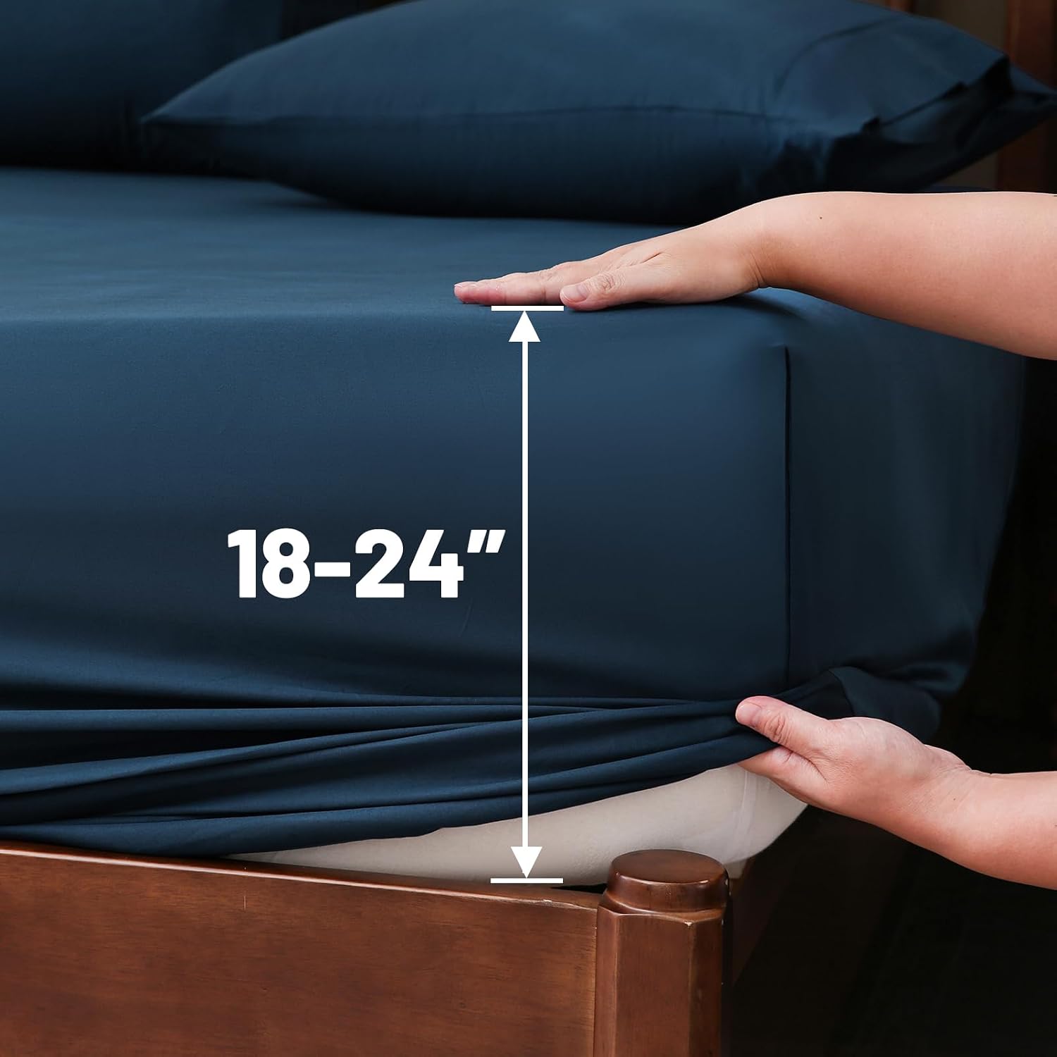 Detalle de Overket Extra Deep Pocket King Sheets, Egyptian Cotton, 1,000 Thread Count