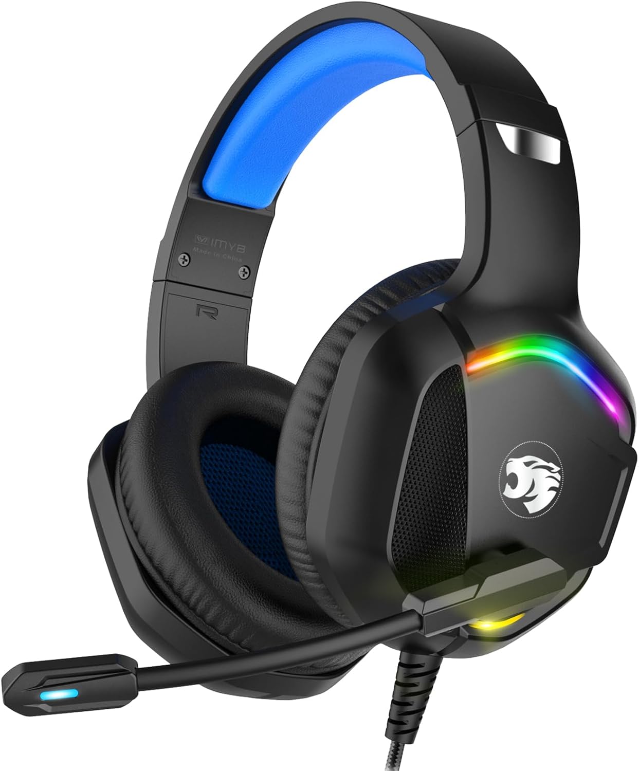 Detalle de IMYB A36 gaming headset with noise‑cancelling mic