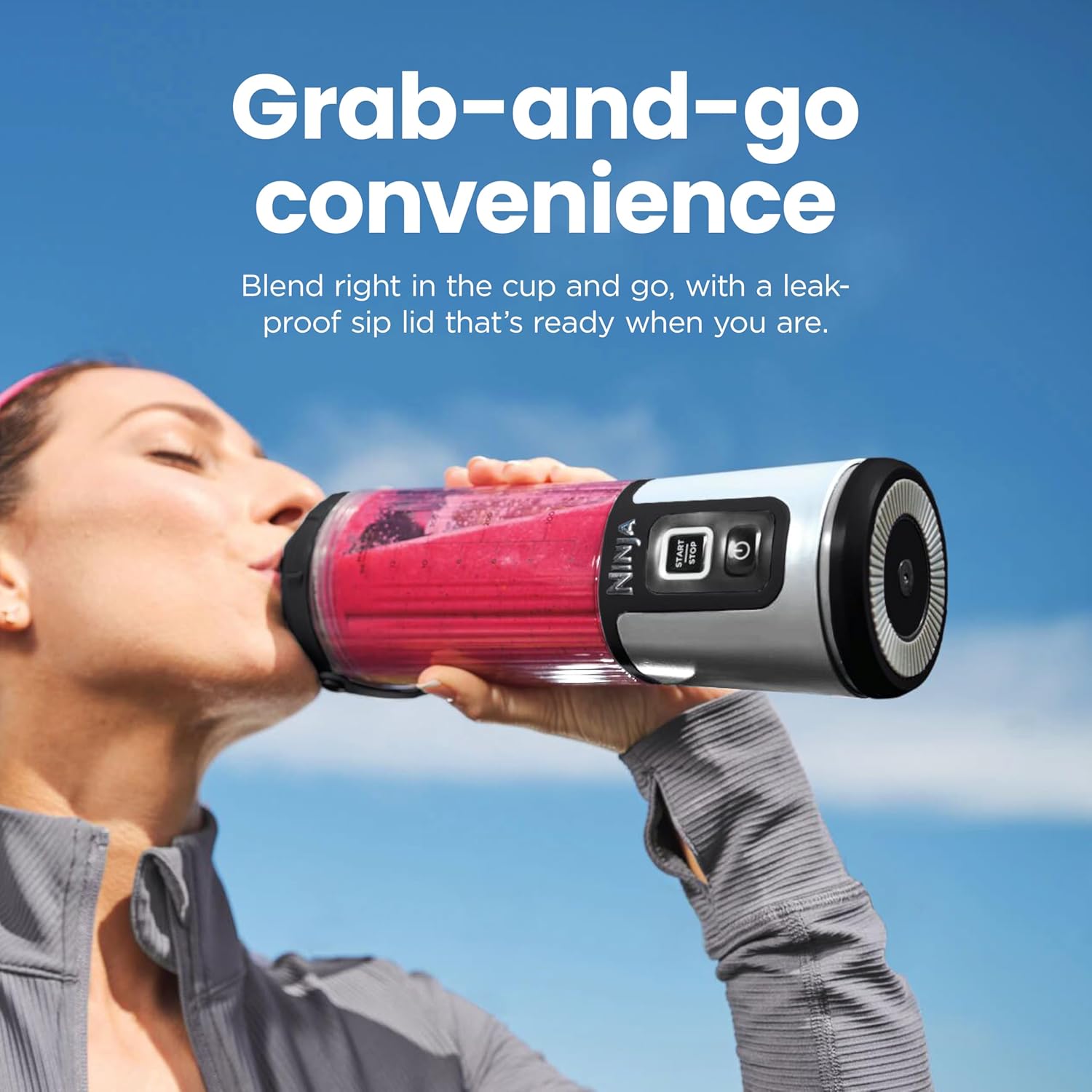 Detalle de Ninja BC151WH Blast Portable Blender: Cordless 18oz Personal Blender for Shakes & Smoothies