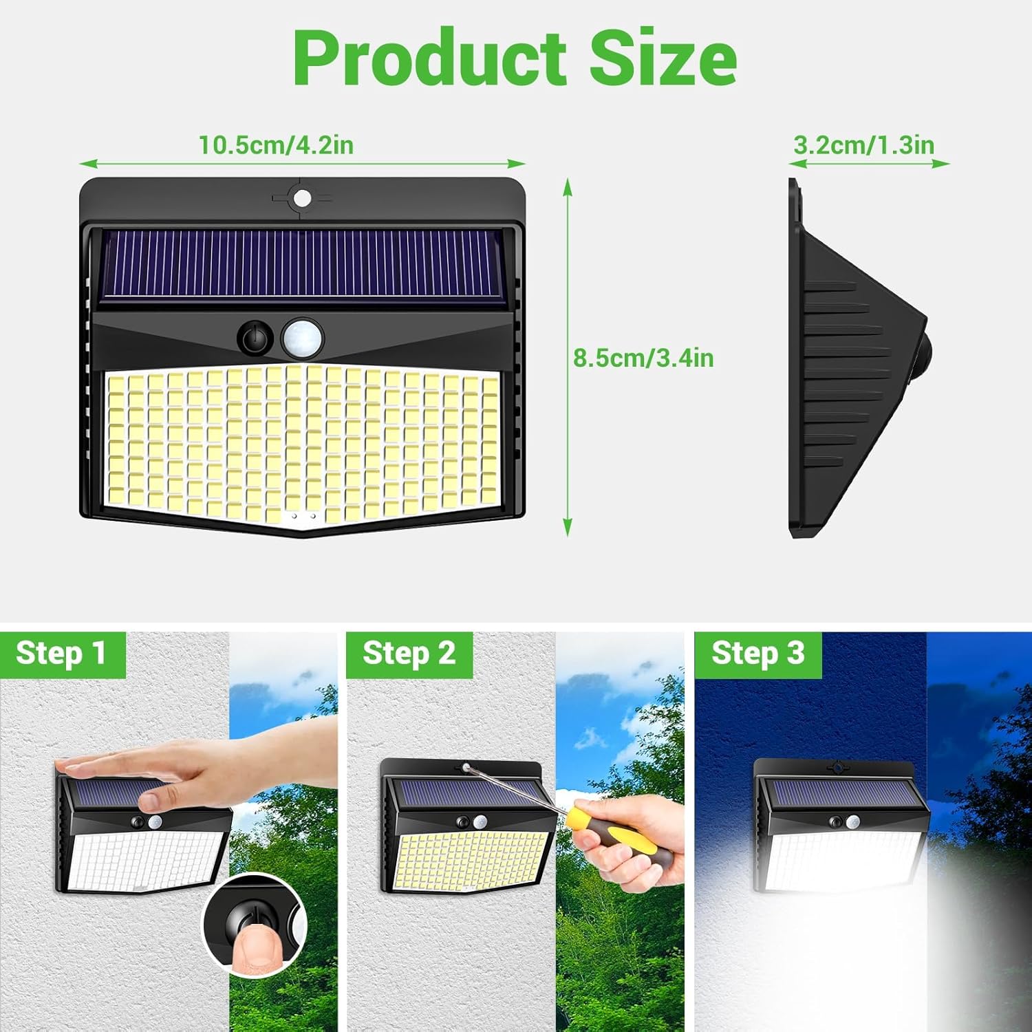 Thumbnail 1 de nipify Luz Solar Exterior 2 Focos Sensor