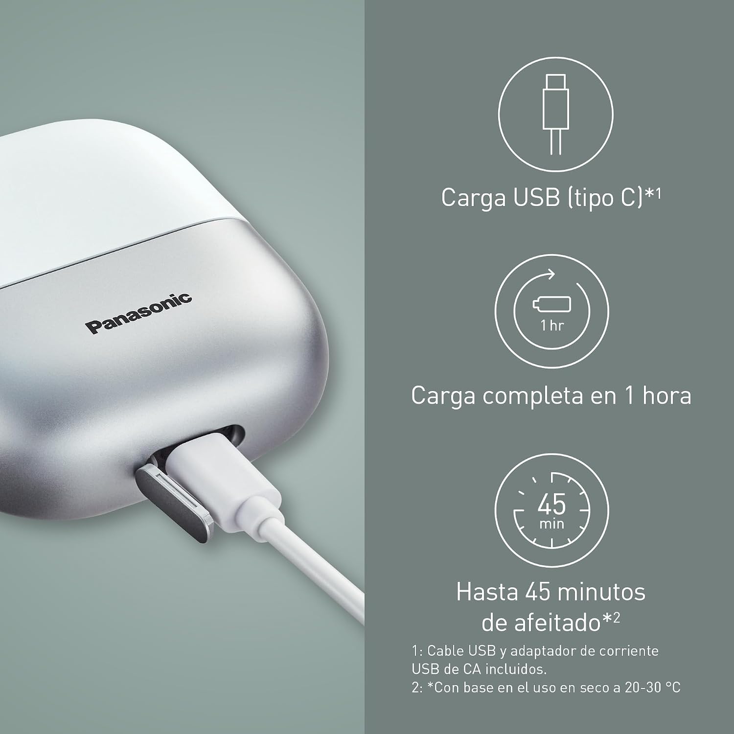 Thumbnail 6 de Panasonic ES-ACM3BW503 Serie 700 Afeitadora USB-C 45 min