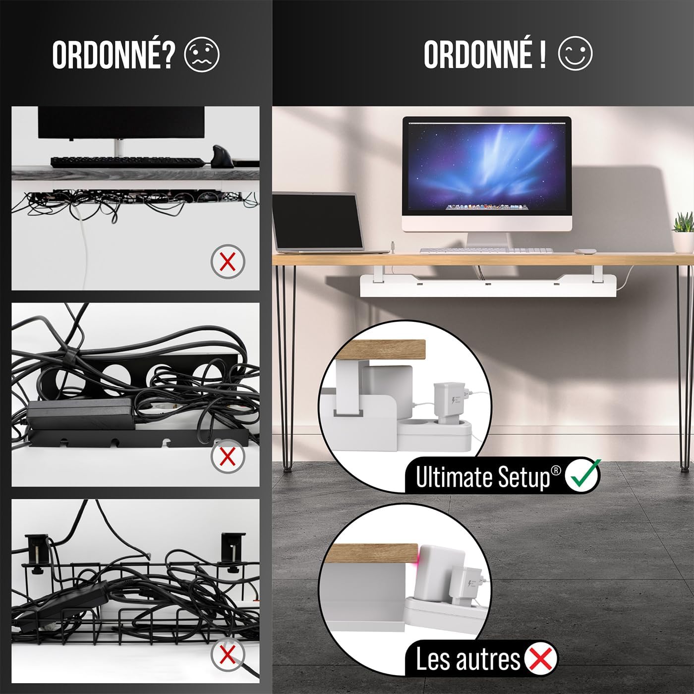 Thumbnail 5 de Cache Cable Ultimate Setup Goulotte de bureau