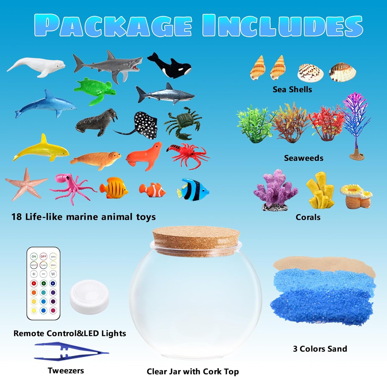Detalle 2 de Ocean Light Up Terrarium Kit 13-color LED 🌊