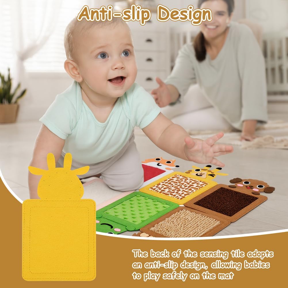 Detalle de Vicloon 8 Tappetini Sensoriali per Bambini: texture tattili per autismo e sollievo dall’ansia