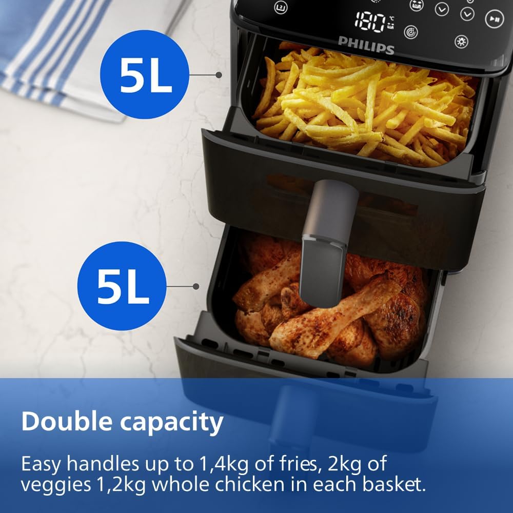 Thumbnail 5 de Philips 4000 Series Stacked Dual Basket Airfryer 10L – RapidAir Tech, 2 Meals at Once