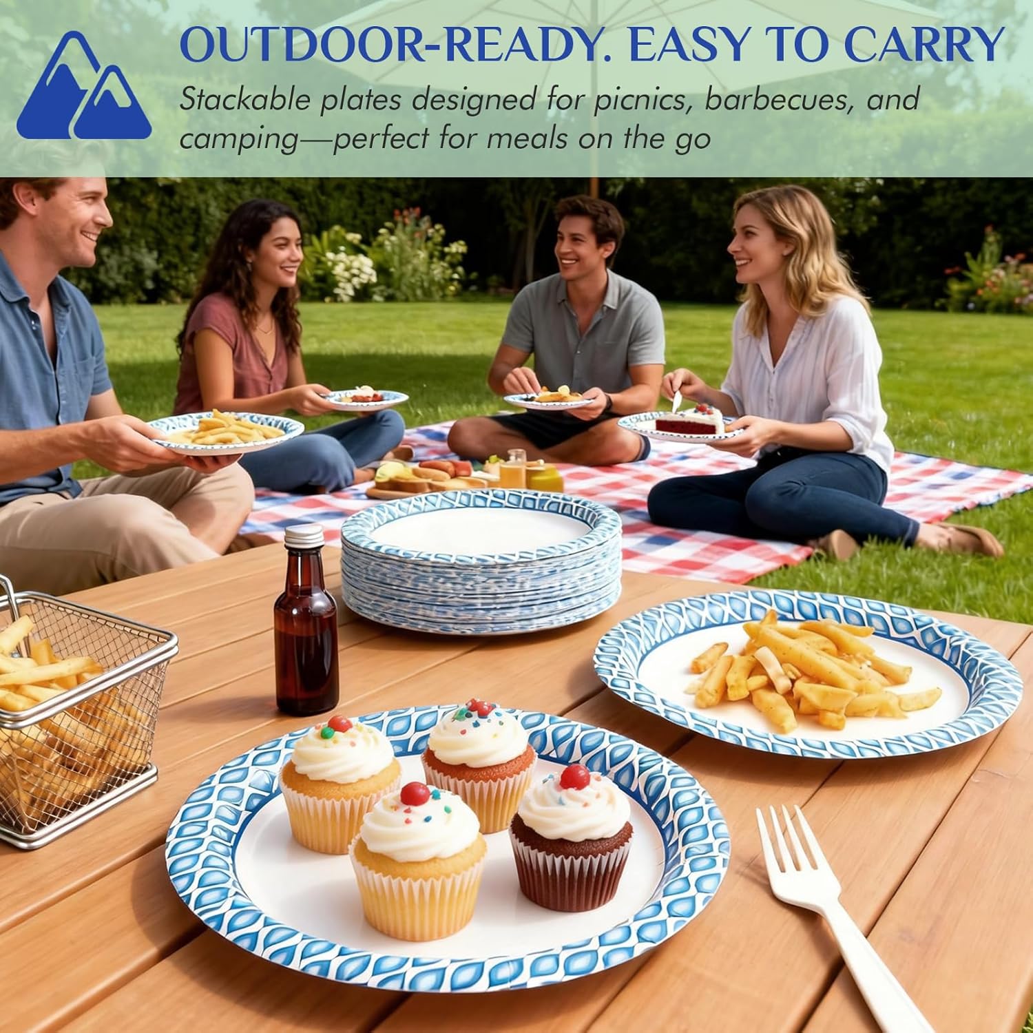 Thumbnail 5 de MUCHII 8.375-Inch Disposable Paper Plates (300 Count) — Printed, Soak- and Cut-Resistant
