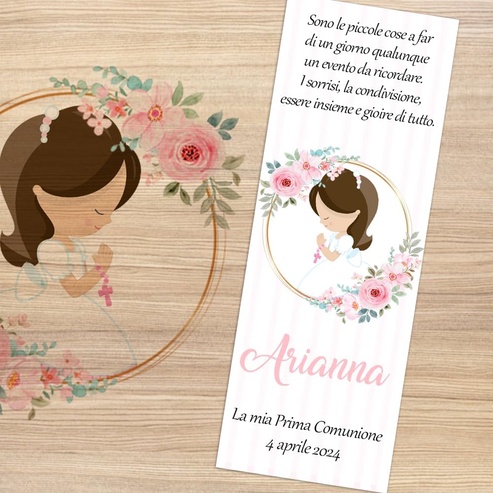 Thumbnail 6 de Cormar BIGLIETTINO BOMBONIERA BATTESIMO PERSONALIZZATO SEGNAPOSTO 15 PEZZI – Idea originale per ricordo