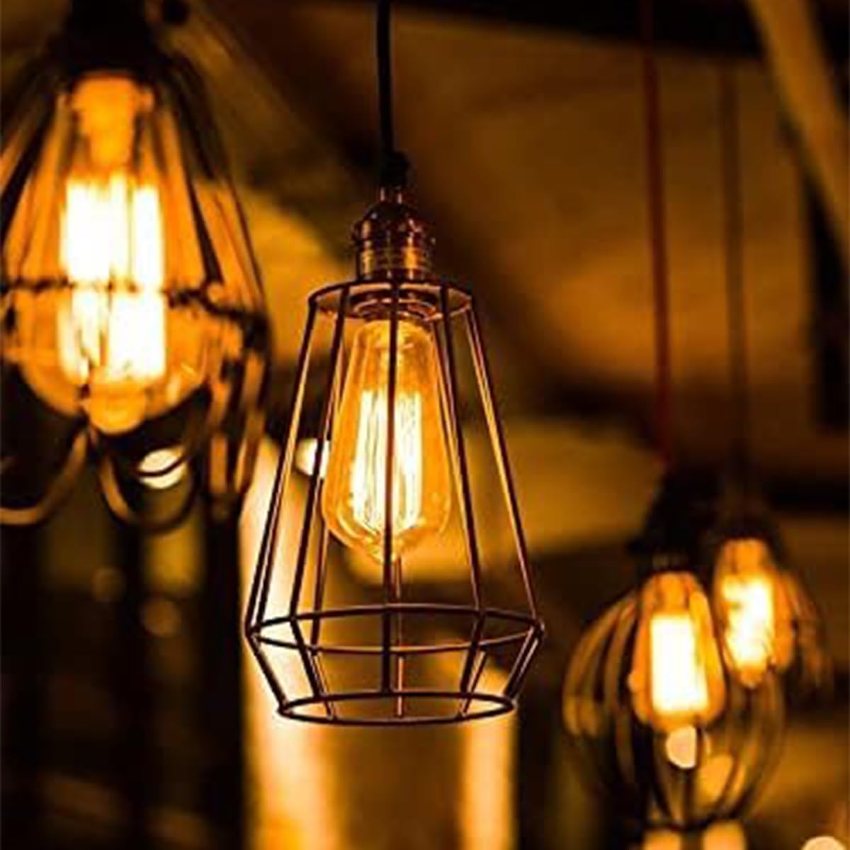 Detalle 2 de Levidon ST64 Vintage Light Bulbs (E27 Edison Screw) – 60W 2200K Warm White, Dimmable, Pack of 6