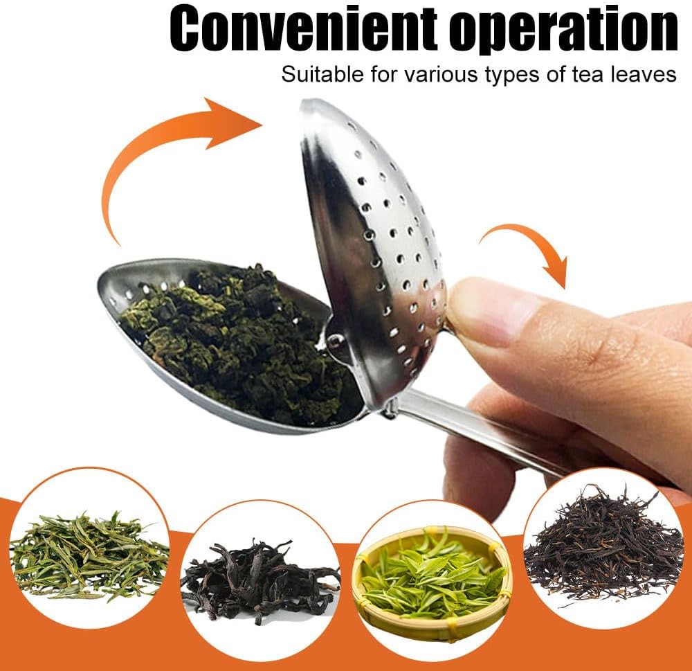 Thumbnail 6 de Tea Infuser, 2PCS Long Handle Tea Strainers with Fine Holes 304 Stainless Steel Spoon Shape Filters for Teapots Cups Mugs