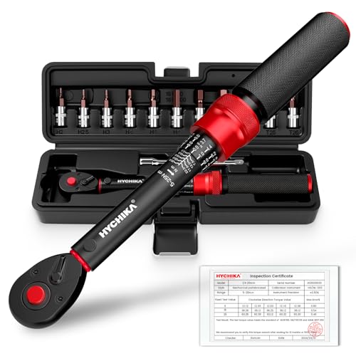 Detalle de HYCHIKA Clés Dynamométriques 1/4" 5-25 Nm – Précision ±2% (ensemble 13 pièces)