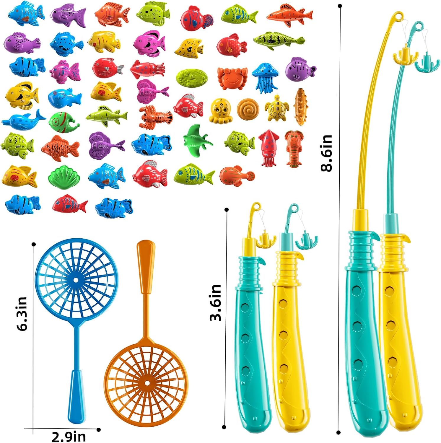 Detalle 2 de JUKUDAHU Magnet Fishing Game for Kids (Ages 3–8): Fun Pool, Bath, and Outdoor Toy Set