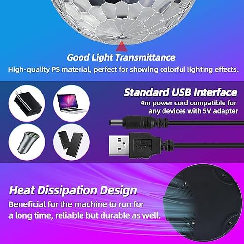 Detalle de LITE WORLD disco ball lights, 2-pack
